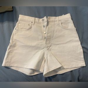 & Other Stories favorite cut white denim shorts with stretch.